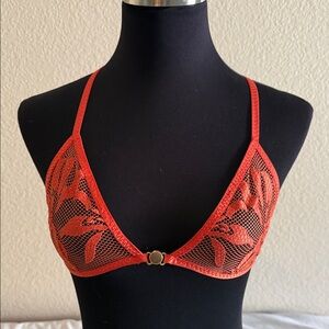 Free people intimately lace bralette red henna Small